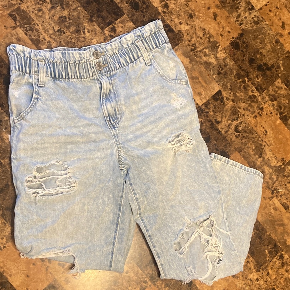 SO Light Wash Ripped Straight Leg Jeans